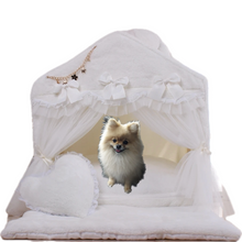 Load image into Gallery viewer, Exquisite luxury pet bed for dogs and cats featuring orthopedic comfort, handmade in Europe with baroque designer details, glamorous high-end customizable pet furniture by Aposentis. €350.00