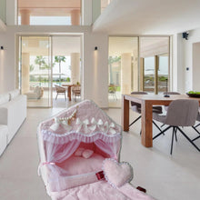 Load image into Gallery viewer, Exquisite luxury pet bed for dogs and cats featuring orthopedic comfort, handmade in Europe with baroque designer details, glamorous high-end customizable pet furniture by Aposentis. €350.00