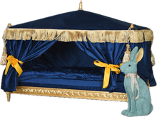 Load image into Gallery viewer, French-Style Canopy Pet Bed Royal Blue