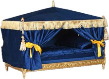 Load image into Gallery viewer, French-Style Canopy Pet Bed Royal Blue
