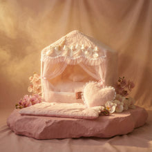 Load image into Gallery viewer, Exquisite luxury pet bed for dogs and cats featuring orthopedic comfort, handmade in Europe with baroque designer details, glamorous high-end customizable pet furniture by Aposentis. €350.00