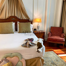 Load image into Gallery viewer, Exquisite luxury pet bed for dogs and cats featuring orthopedic comfort, handmade in Europe with baroque designer details, glamorous high-end customizable pet furniture by Aposentis. €45.00