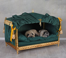 Load image into Gallery viewer, French-Style Canopy Pet Bed Emerald