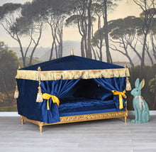 Load image into Gallery viewer, French-Style Canopy Pet Bed Royal Blue