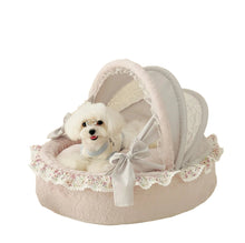 Load image into Gallery viewer, Exquisite luxury pet bed for dogs and cats featuring orthopedic comfort, handmade in Europe with baroque designer details, glamorous high-end customizable pet furniture by Aposentis. €550.00