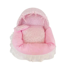 Load image into Gallery viewer, Exquisite luxury pet bed for dogs and cats featuring orthopedic comfort, handmade in Europe with baroque designer details, glamorous high-end customizable pet furniture by Aposentis. €190.00