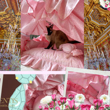 Load image into Gallery viewer, Exquisite luxury pet bed for dogs and cats featuring orthopedic comfort, handmade in Europe with baroque designer details, glamorous high-end customizable pet furniture by Aposentis. €390.00