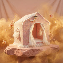 Load image into Gallery viewer, Exquisite luxury pet bed for dogs and cats featuring orthopedic comfort, handmade in Europe with baroque designer details, glamorous high-end customizable pet furniture by Aposentis. €390.00
