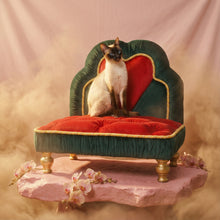 Load image into Gallery viewer, Exquisite luxury pet bed for dogs and cats featuring orthopedic comfort, handmade in Europe with baroque designer details, glamorous high-end customizable pet furniture by Aposentis. €1190.00
