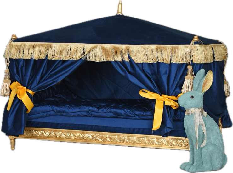 French-Style Canopy Pet Bed Royal Blue