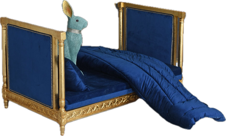 French-Style Canopy Pet Bed Royal Blue