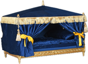 French-Style Canopy Pet Bed Royal Blue