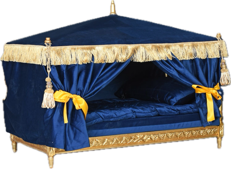 French-Style Canopy Pet Bed Royal Blue