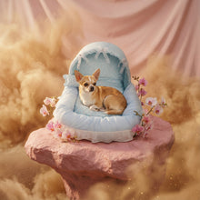 Load image into Gallery viewer, Exquisite luxury pet bed for dogs and cats featuring orthopedic comfort, handmade in Europe with baroque designer details, glamorous high-end customizable pet furniture by Aposentis. €190.00
