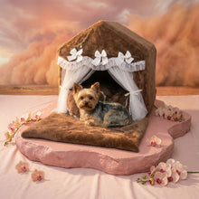 Load image into Gallery viewer, Exquisite luxury pet bed for dogs and cats featuring orthopedic comfort, handmade in Europe with baroque designer details, glamorous high-end customizable pet furniture by Aposentis. €350.00
