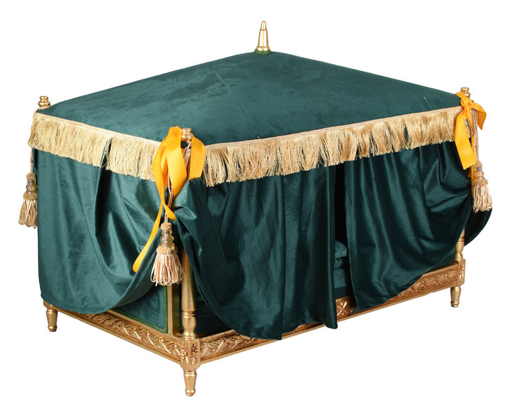 French-Style Canopy Pet Bed Emerald