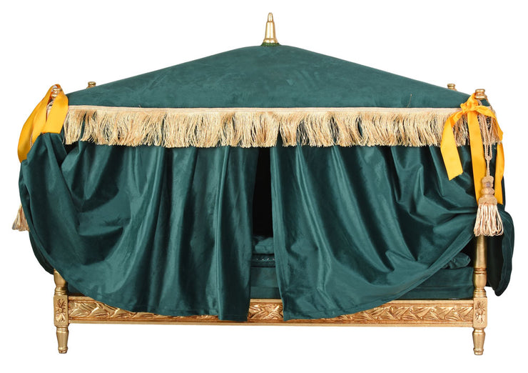 French-Style Canopy Pet Bed Emerald